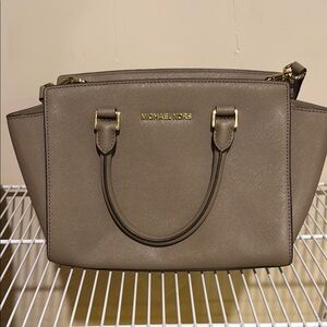 Michael Kors Tan Satchel with Gold Hardware